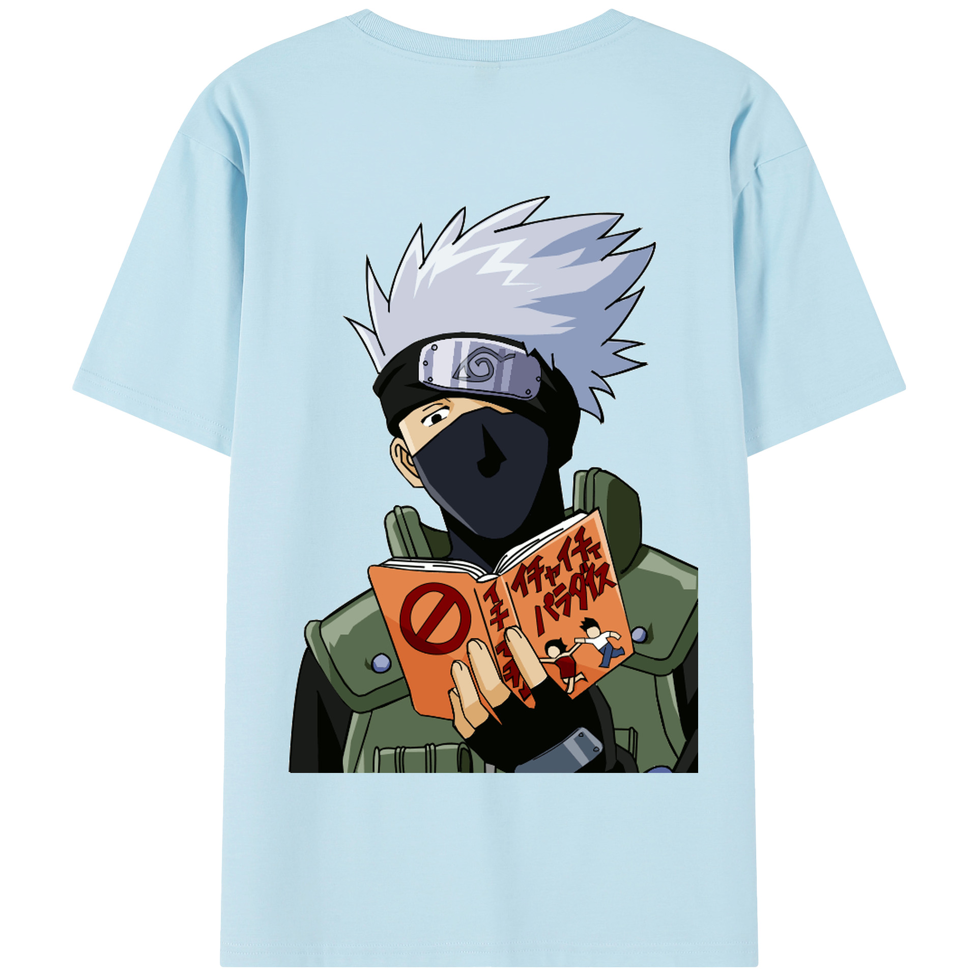 （画像用） NARUTO -ナルト- はたけ カカシ Hatake Kakashi 綿100％半袖Tシャツ（背面プリント）